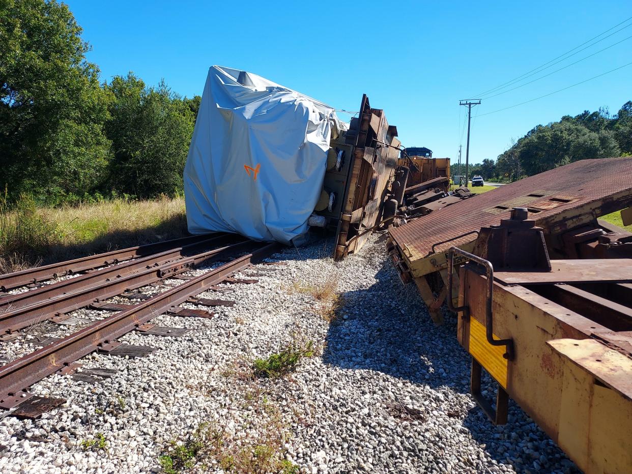 A train transporting Lakeland Electric's new reciprocating internal combustion engines, or RICE engines, derailed Tuesday causing damage to Engine 1. The extent of the damages are currently being assessed.