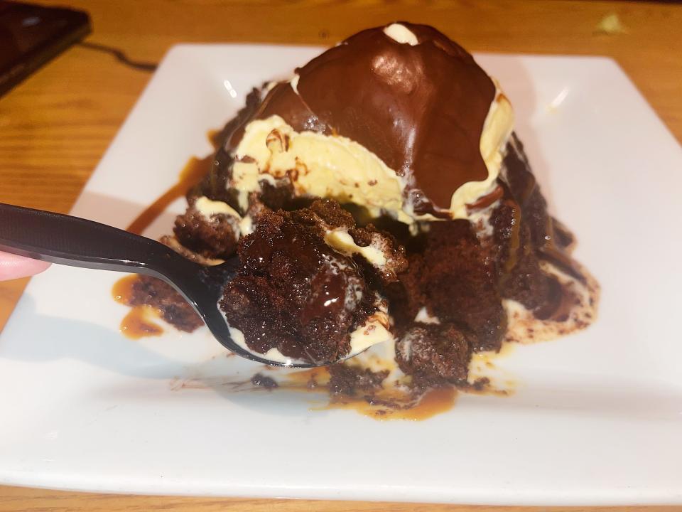 The chocolate lava cake.