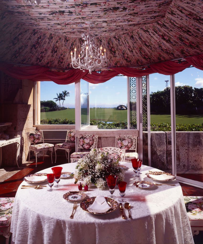 Interior view of the breakfast area at 'Mar a Lago'