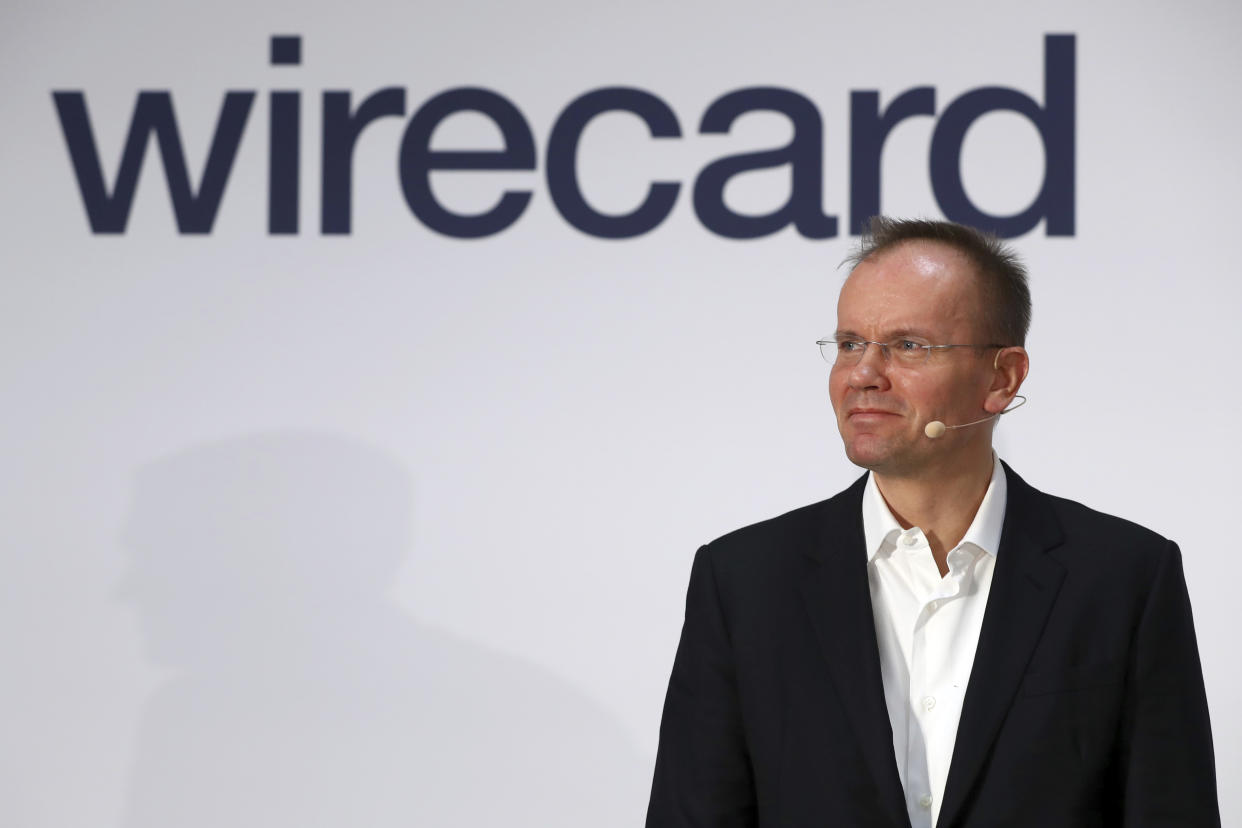 Markus Braun, CEO of financial services company wirecard, attends the earnings press conference in Munich, Germany, Thursday, April 25, 2019. (AP Photo/Matthias Schrader)