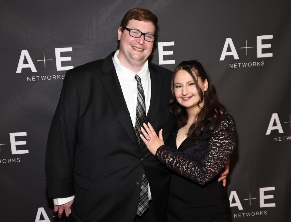 Ryan Anderson and Gypsy-Rose Blanchard attend a red carpet event for Lifetime's docuseries "The Prison Confessions of Gypsy Rose Blanchard" in New York on Jan. 5, 2024.