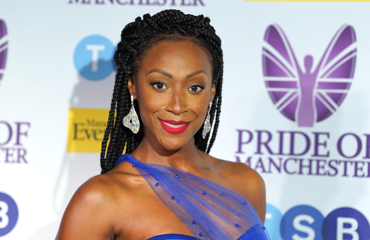 Victoria Ekanoye, pictured, has shared how she found a lump in her breast while breastfeeding her son. (Getty Images)