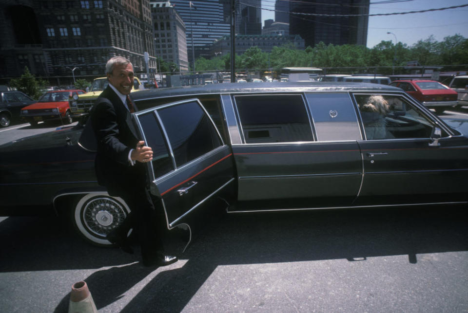 Ivan Boesky smiles outside his limousine in 1986.