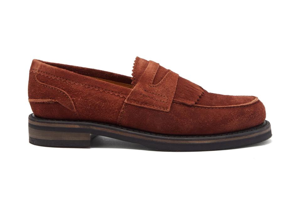Our Legacy stacked-sole suede penny loafers (was $473, 40% off)