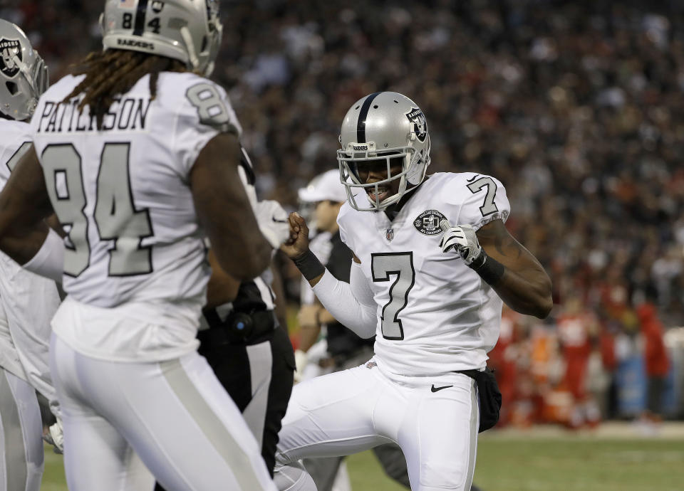 Punter Marquette King, cut by the Raiders this offseason, landed with the Denver Broncos, Oakland's AFC West rival. (AP)