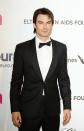 Ian Somerhalder arrives at the 21st Annual Elton John AIDS Foundation Academy Awards viewing party held at West Hollywood Park on February 24, 2013 in West Hollywood, California.