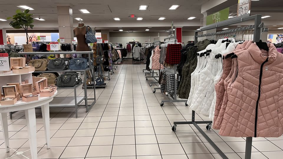 The apparel and accessories section at the Sears store in Burbank, CA, on December 1. - Samantha Delouya/CNN