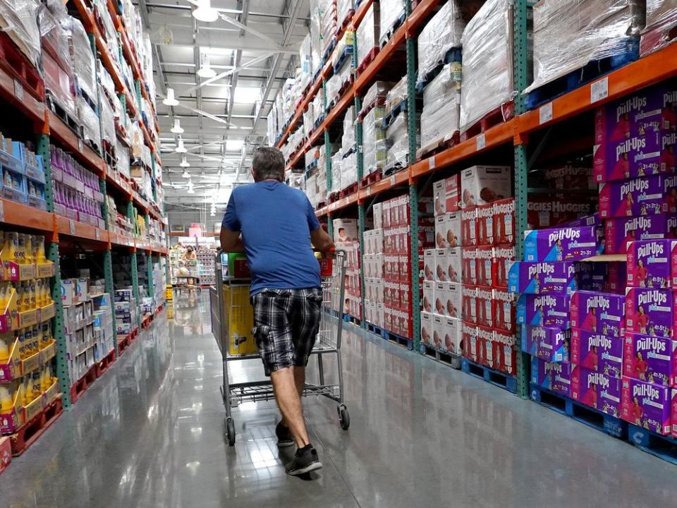  A person shops inside a Costco store in Miami.