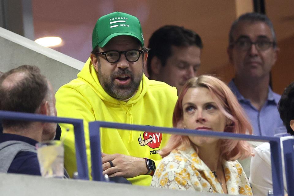 Jason Sudeikis is  spotted watching the Men's Singles Quarterfinal on September 3, 2024 (Getty Images)