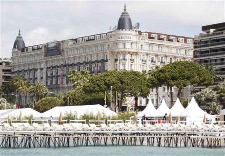 A general view shows the Carlton Hotel on the eve of the opening of the 66th Cannes Film Festival in Cannes in this May 14, 2013 file photo. REUTERS/Regis Duvignau/Files