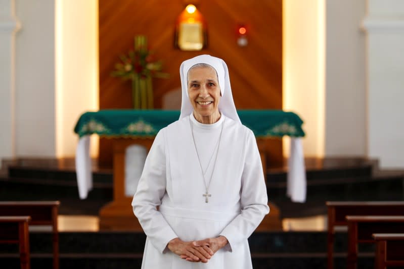 Sister Ana Rosa Sivori poses for a photo at the St. Mary School in Udon Thani province