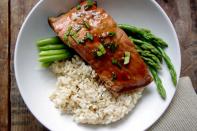 <div class="caption-credit">Photo by: Nutritionist in the Kitch</div><div class="caption-title">Ginger Soy Poached Salmon</div><br><br>If you feel like ginger and soy have magical "my body is a temple"-giving properties, you're right. <a href="http://shine.yahoo.com/shine-food/10-best-ingredients-fight-bloating-150800330.html" data-ylk="slk:Ginger is a natural anti-inflammatory and antacid;elm:context_link;itc:0;sec:content-canvas;outcm:mb_qualified_link;_E:mb_qualified_link;ct:story;" class="link  yahoo-link">Ginger is a natural anti-inflammatory and antacid</a>, so in addition to being crazy delicious, this meal really will make you feel less bloated and gross, promise. <br> <br> <b>Recipe: <a href="http://www.nutritionistinthekitch.com/2012/12/27/simple-ginger-soy-poached-salmon/#" rel="nofollow noopener" target="_blank" data-ylk="slk:Simple Ginger Soy Poached Salmon;elm:context_link;itc:0;sec:content-canvas" class="link ">Simple Ginger Soy Poached Salmon</a></b> <br>