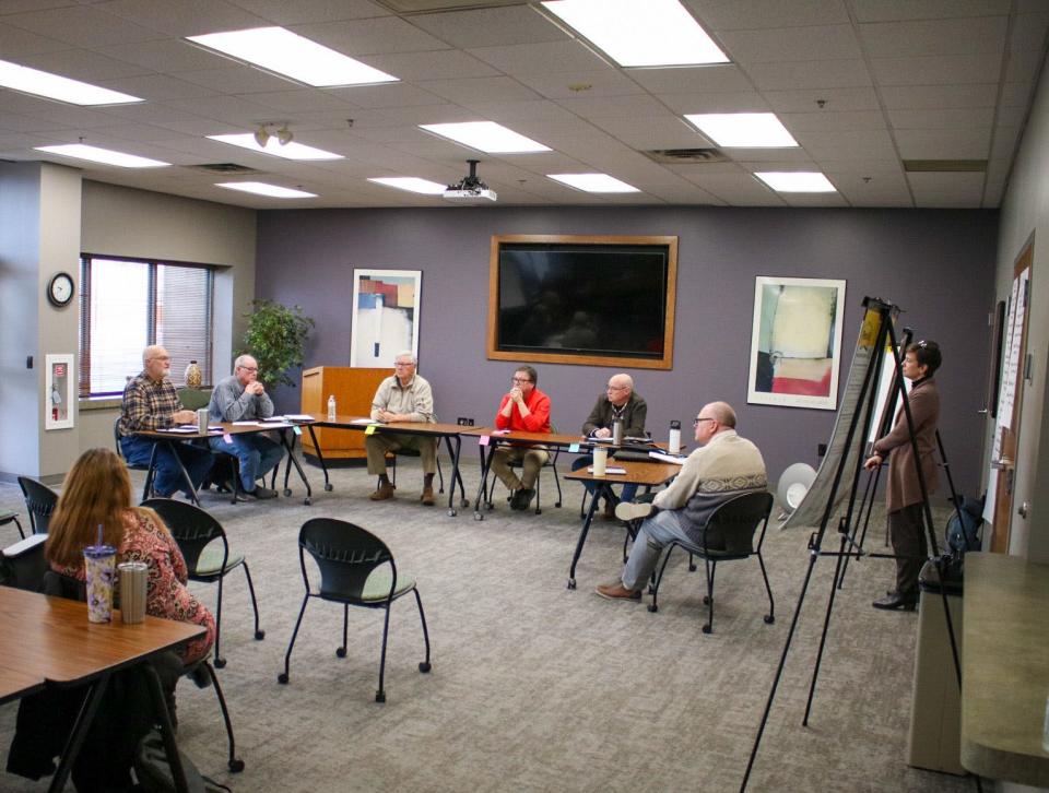 The Saline County Commission during an informal discussion in February. Among topics discussed was how to address local childcare needs as a piece of workforce development.