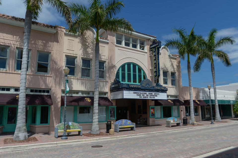 The Sunrise Theatre on Second Street in downtown Fort Pierce is shown Wednesday, May 20, 2020.