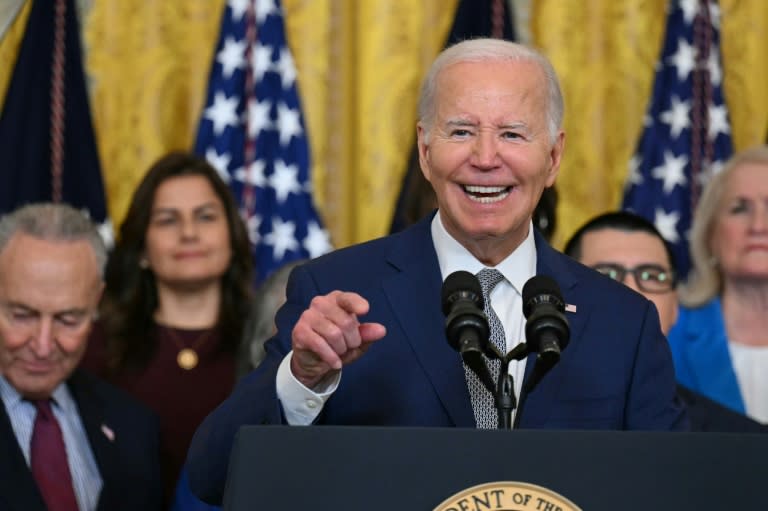 US President Joe Biden is trying to thread a tricky pre-election political needle on immigration (Drew ANGERER)