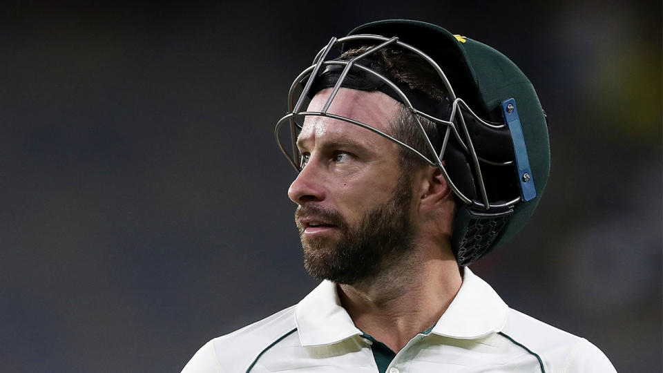 Matthew Wade looks on while walking from the field at the end of the days play during day three of the First Test match in the series between Australia and New Zealand at Optus Stadium on December 14, 2019 in Perth, Australia. (Photo by Paul Kane - CA/Cricket Australia via Getty Images)