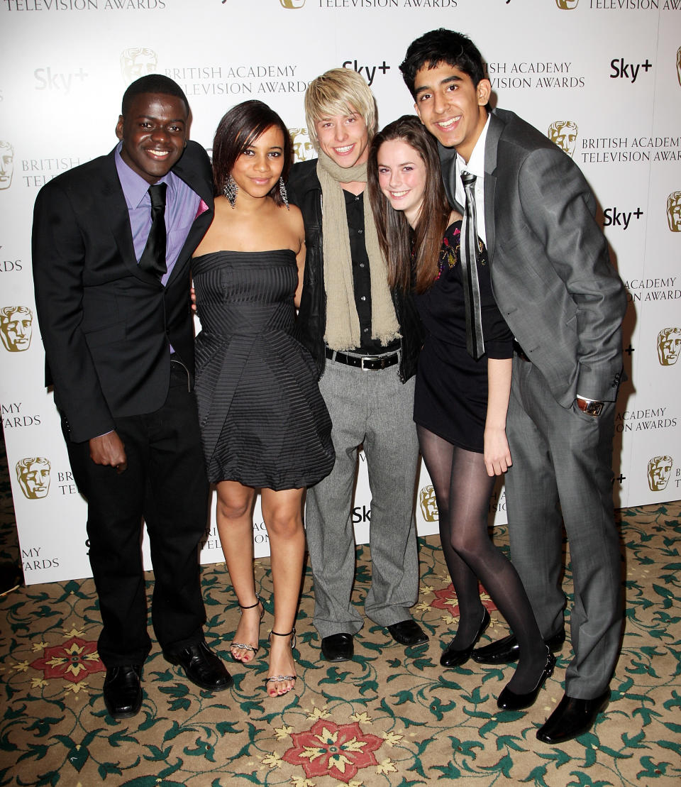 The cast of "Skins" at an event