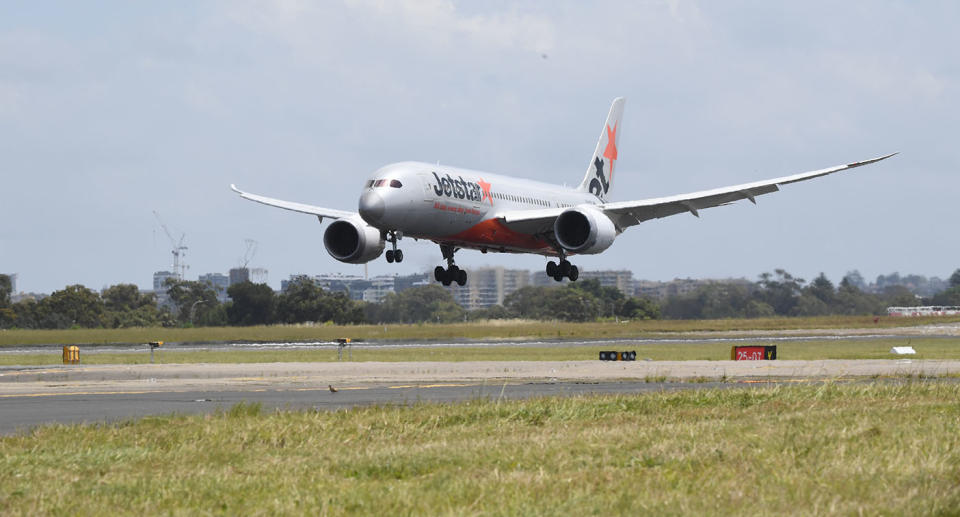 A Jetstar plane takes off