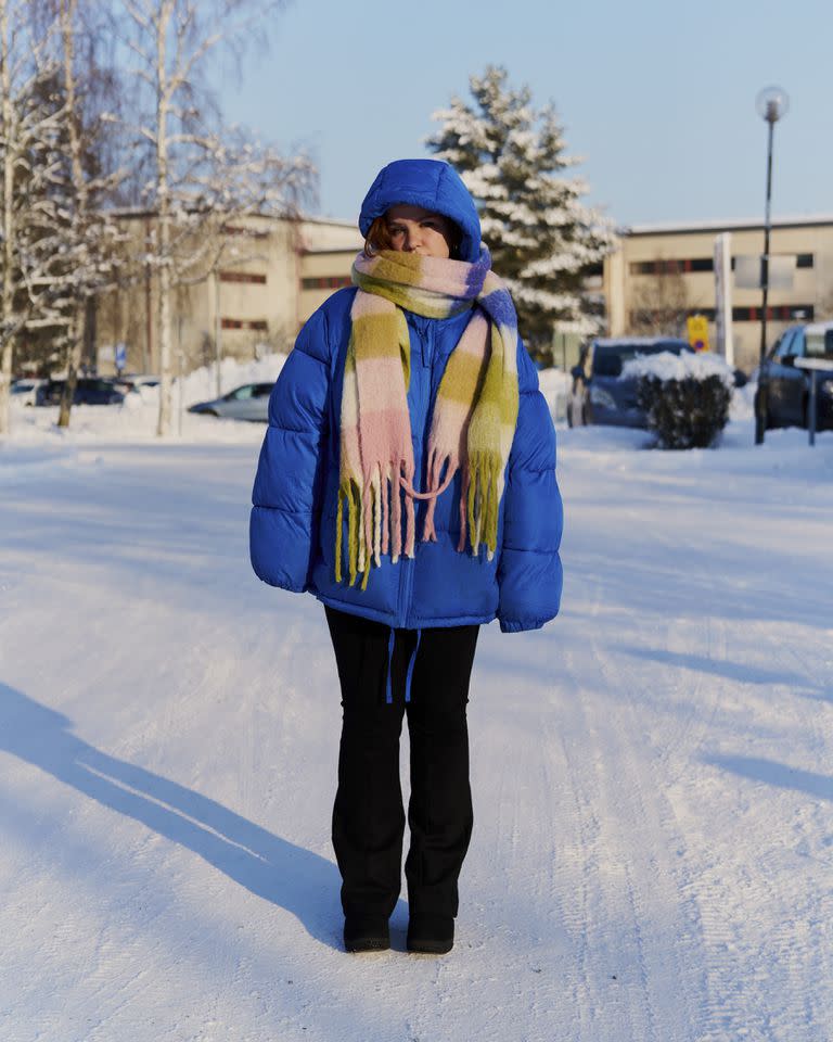 Clara Paasimaki, estudiante de secundaria en el Karleby Svenska Gymnasium, en Kokkola, Finlandia, el 22 de febrero de 2023. 