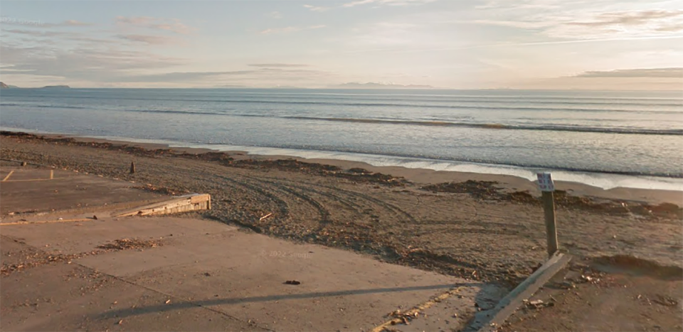 Bradshaw and his daughter were walking at Raumati Beach when he collapsed and died. Source: Google Maps