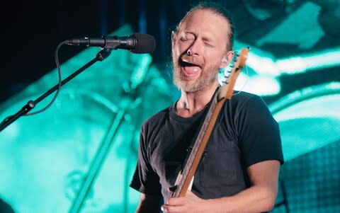 Thom Yorke of Radiohead performing at Manchester Arena in 2012 - Credit: Danny Payne/REX/Shutterstock