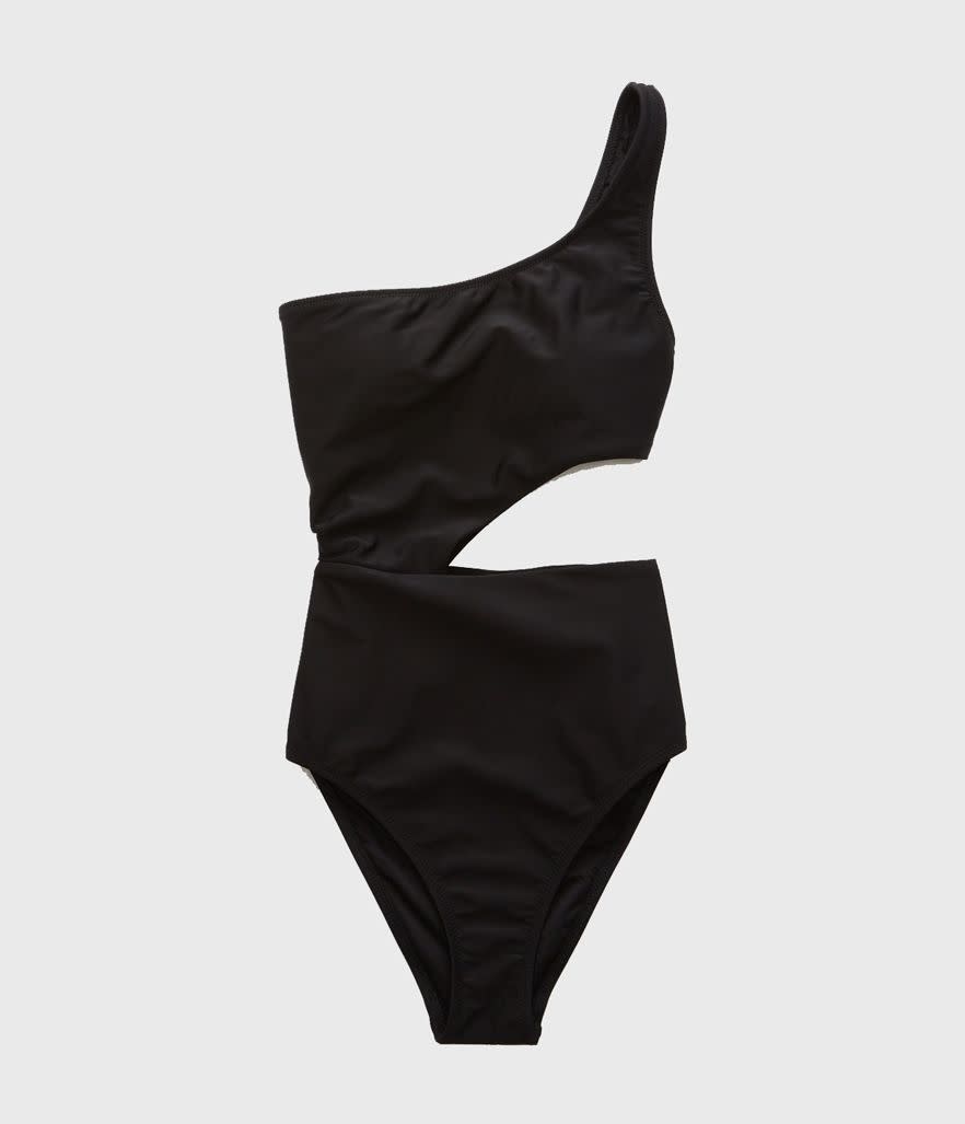 Aerie Cutout One Shoulder One Piece Swimsuit 
