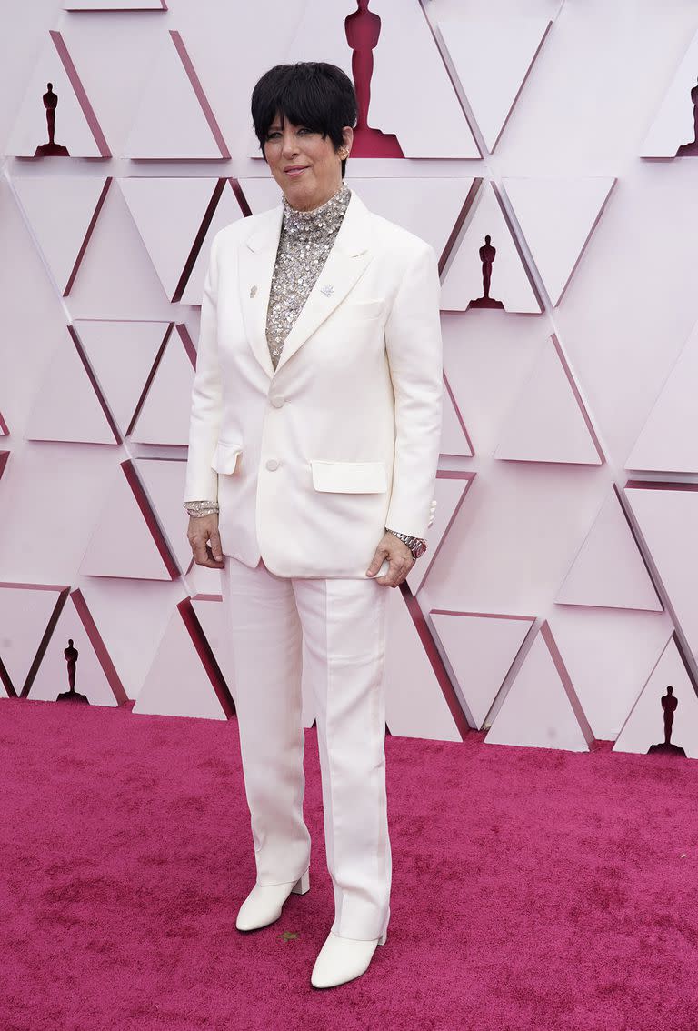 Diane Warren, en la alfombra roja de la celebración de este domingo de los Premios Oscar, antes de batir un record negativo