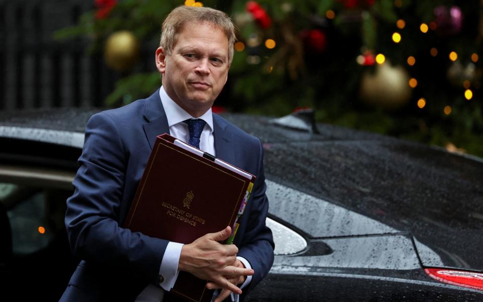 Grant Shapps, the Defence Secretary, arrives in Downing Street this morning