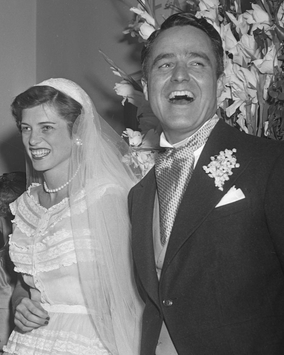 Robert Sargent Shriver Jr. of Chicago and his bride, the former Eunice Mary Kennedy.