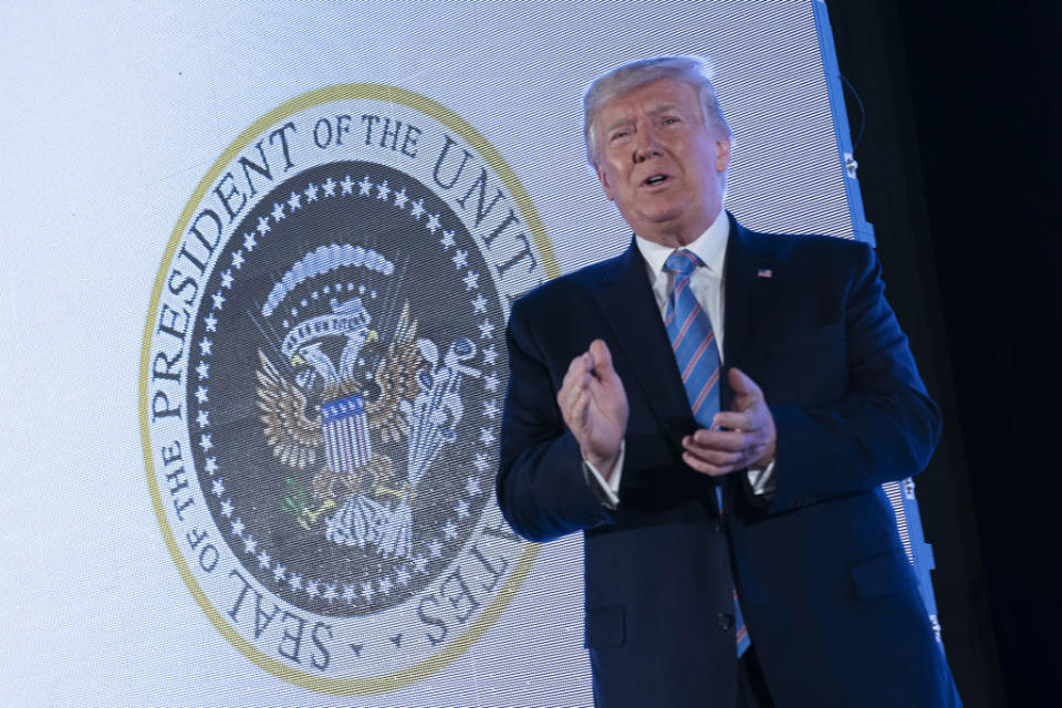 President Donald Trump speaks during a Turning Point USA conference in Washington, D.C., on July 23, 2019. | Chris Kleponis—Bloomberg/Getty Images