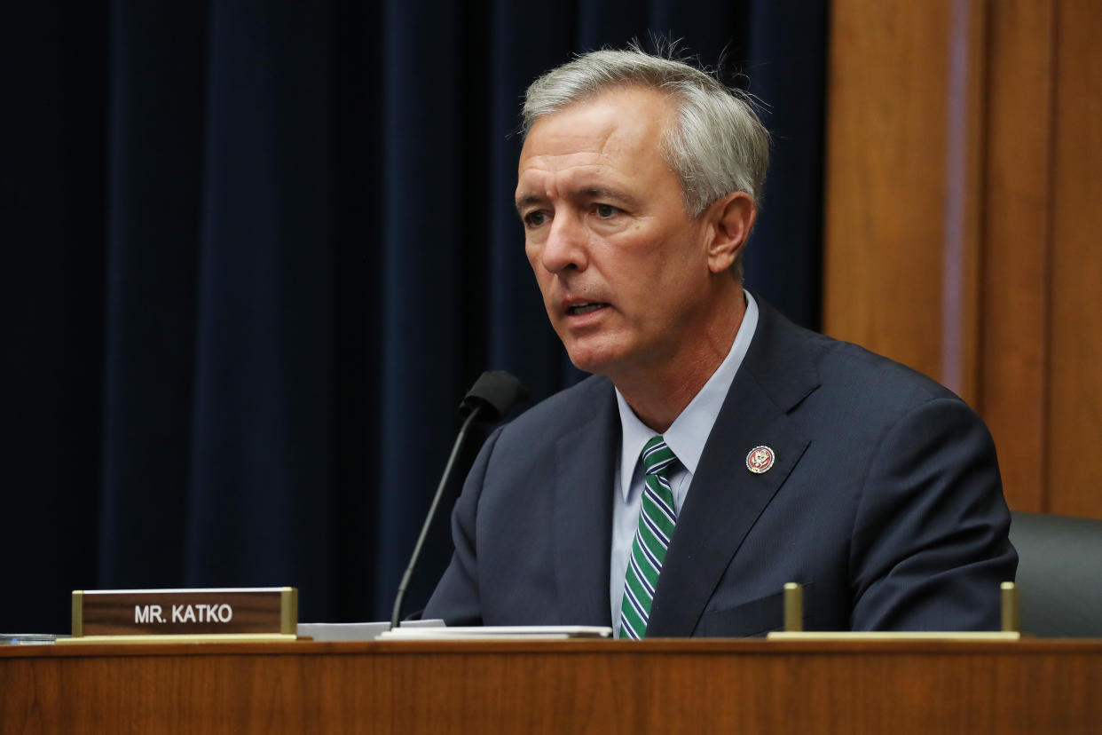 Representative John Katko, a Republican from New York, speaks during a House Homeland Security Committee security hearing in Washington, D.C., U.S., on Thursday, Sept. 17, 2020. (Chip Somodevilla/Getty Images/Bloomberg via Getty Images)