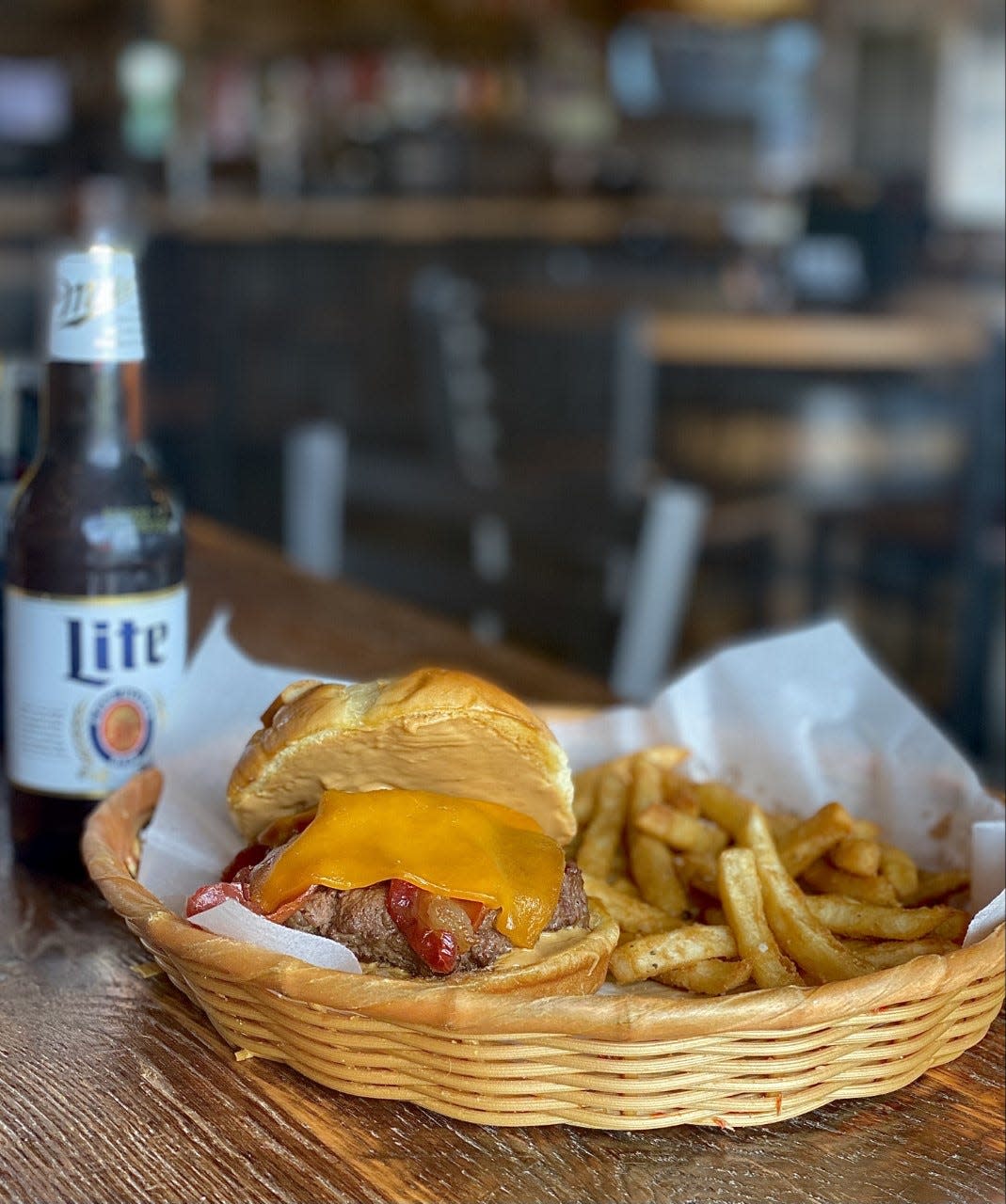 Peanut butter bacon burger at Double Barrel Kitchen & Bar