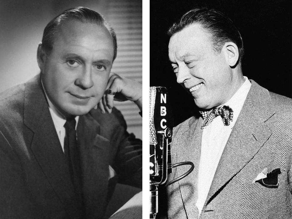 Jack Benny, left, and Fred Allen had a long-running mock feud on their radio comedy programs in the 1930s and 1940s.