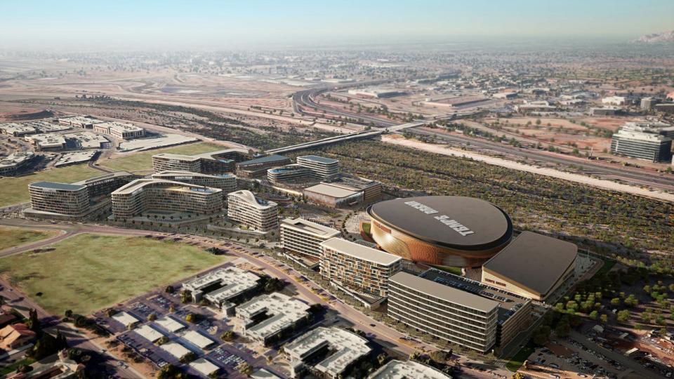 <div>Renderings of the Tempe Entertainment District, including a new arena for the Arizona Coyotes. The plans were rejected by Tempe voters via a referendum in 2023.</div>