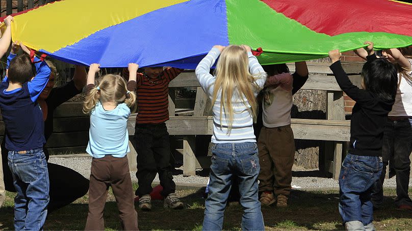 FILE: CHildren play at a kindergarten in Stockholm, 2006