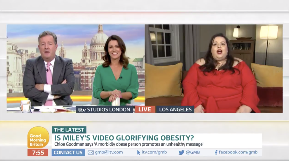 Piers Morgan hit back by saying his weight is reasonably healthy (ITV)