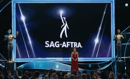 24th Screen Actors Guild Awards – Show – Los Angeles, California, U.S., 21/01/2018 – SAG-AFTRA President Gabrielle Carteris speaks on stage. REUTERS/Mario Anzuoni