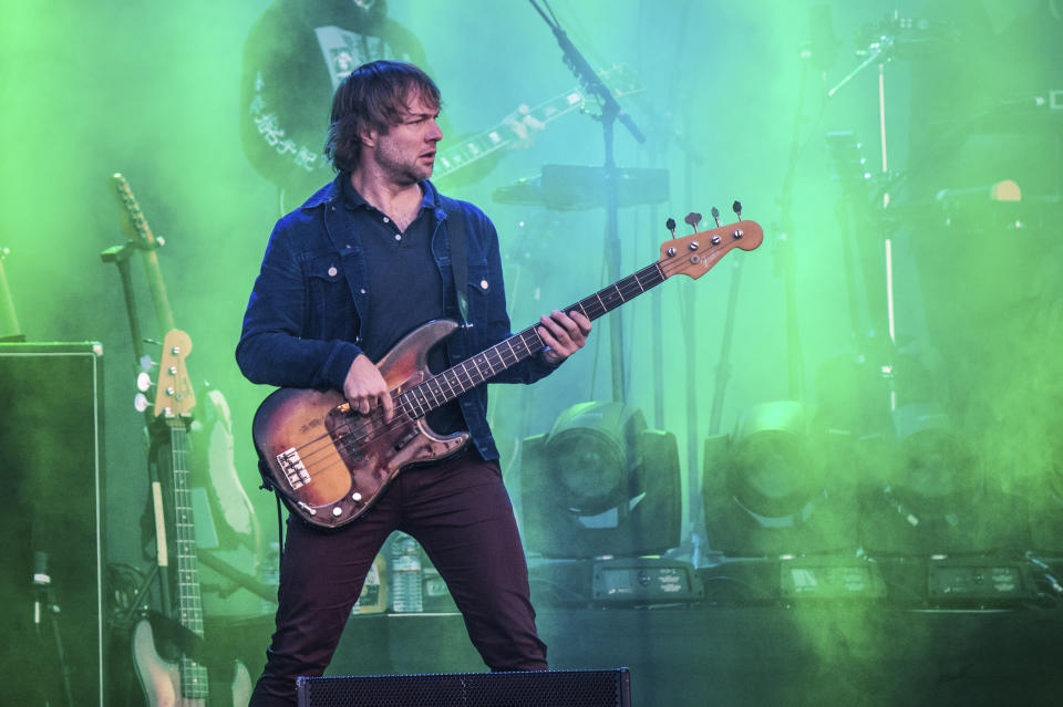 Mickey Madden of Maroon 5 performs at BottleRock Napa Valley Music Festival at Napa Valley Expo on Friday, May 26, 2017, in Napa, Calif. (Photo by Amy Harris/Invision/AP)