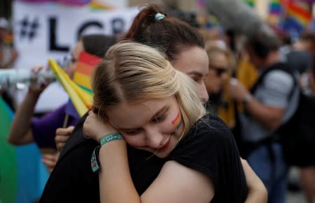 Warsaw holds gathering against violence towards LGBT community in Bialystok