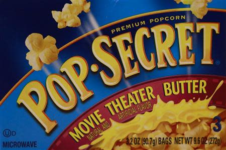 A Diamond Food's Pop Secret microwave popcorn box is seen illustrated in New York, November 8, 2013. REUTERS/Shannon Stapleton