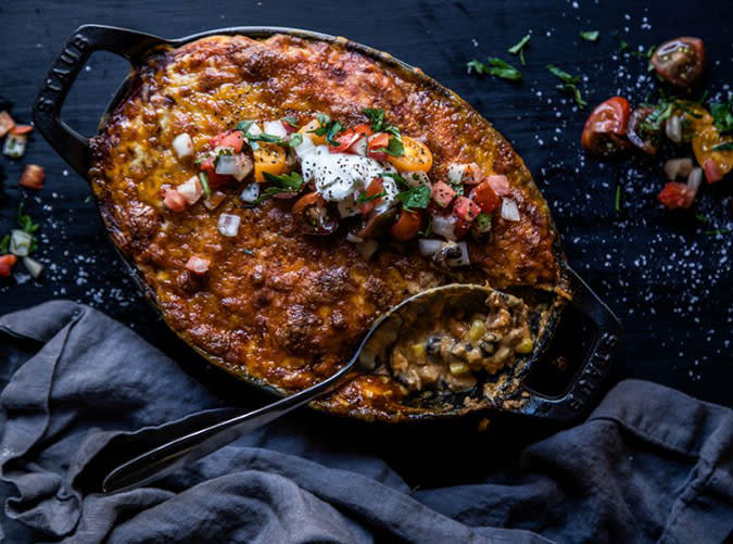 Stacked Coho Salmon Enchilada