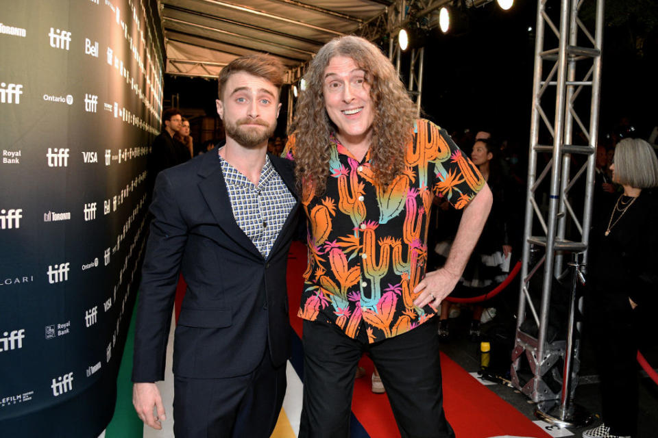 TORONTO, ONTARIO - SEPTEMBER 08: (L-R) Daniel Radcliffe and 'Weird Al' Yankovic attend the 