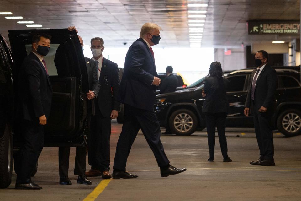 President Donald Trump arrives at New York Presbyterian Weill Cornell Medical Center in New York to visit his sick brother Robert Trump. Source: AFP/Getty Images