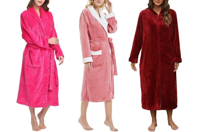 HEARTNICE Womens Fleece Robes, Soft Plush Long Bathrobe, Thick