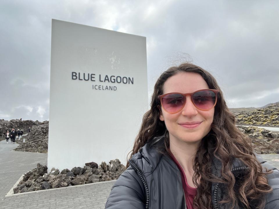 Talia Lakritz at the entrance to the Blue Lagoon.