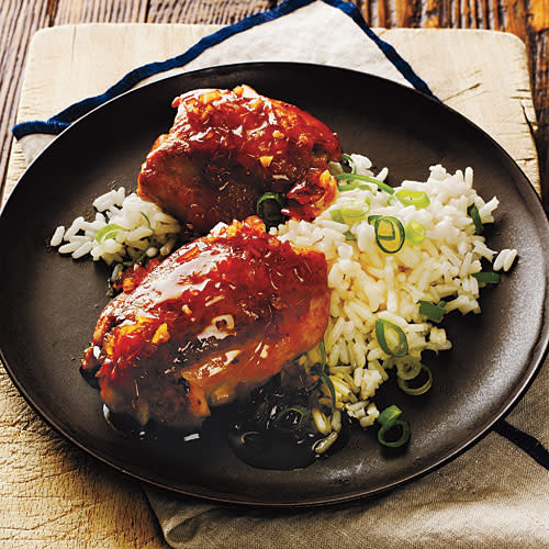 Ginger-Soy Chicken Thighs with Scallion Rice