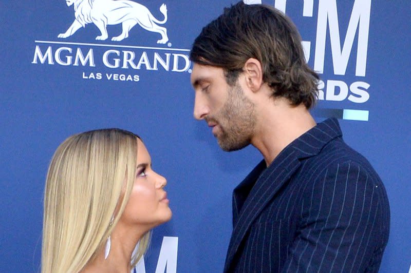 Maren Morris (L) and Ryan Hurd attend the 54th annual Academy of Country Music Awards held at the MGM Grand Garden Arena in Las Vegas in 2019. File Photo by Jim Ruymen/UPI