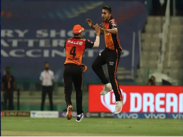 Umran Malik celebrates after taking wicket (Photo/ iplt20.com)