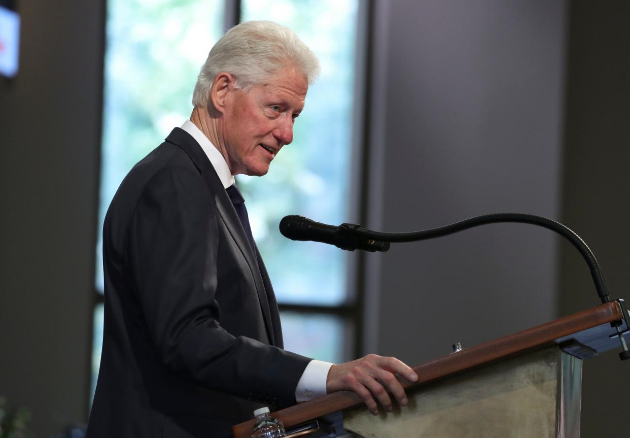 Former President Bill Clinton speaks during the funeral service for the late Rep. John Lewis, D-Ga., at Ebenezer Baptist Church in Atlanta, July 30, 2020.