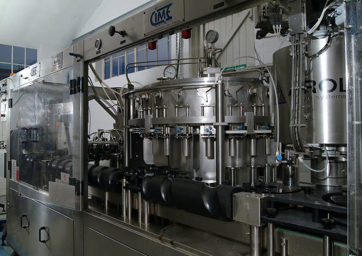 The bottling line at the Hepworth Brewery (Aldi)